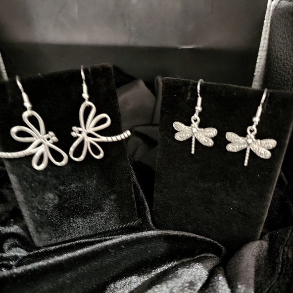 Silver Dragonfly Earring set C - Picture 2 of 5